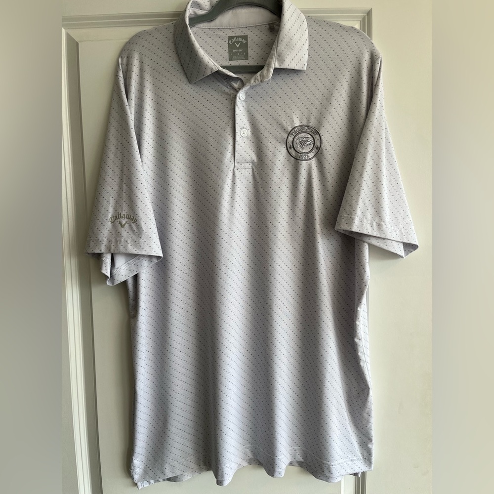 Callaway Polo Shirt Mens Gray Opti Dri Lightweight Golf Casual  Embroidered logo